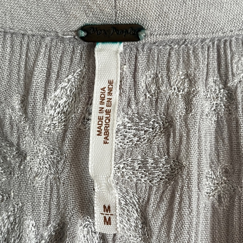 Free People Embroidered Fable Dress in Dove - Picture 10 of 13